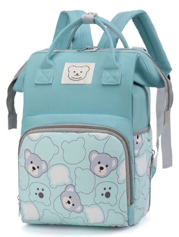 Baby Diaper Backpack Bag with Bottle Holder inside